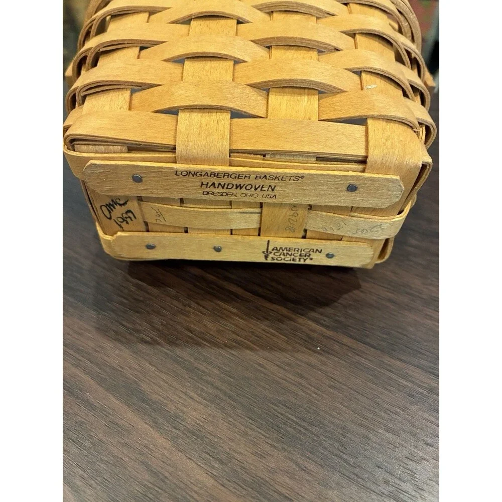 1997 Longaberger Horizon of Hope American Cancer Society Basket Signed